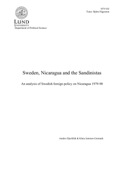 Sweden, Nicaragua and the Sandinistas