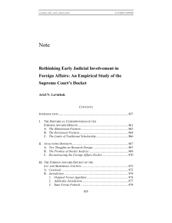 Rethinking Early Judicial Involvement in Foreign Affairs: An