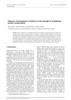 Influence of atmospheric conditions on the strength of unstabilized