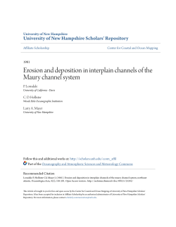 Erosion and deposition in interplain channels of the Maury channel