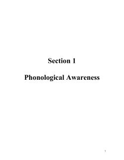 Section 1 Phonological Awareness