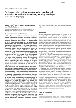 Preliminary observations on polar body extrusion