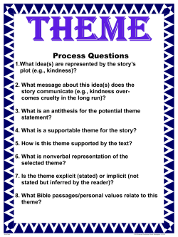 1.What idea(s) are represented by the story`s plot (e.g., kindness)? 2