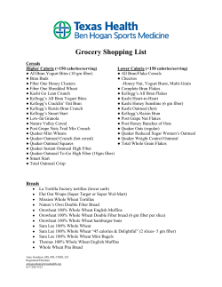 Grocery Shopping List - Texas Health Resources