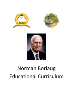 Curriculum - Norman Borlaug Heritage Foundation