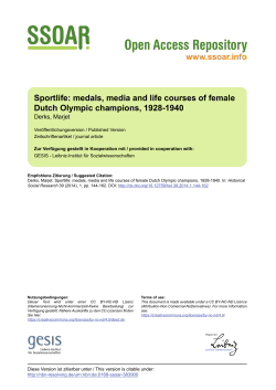 Sportlife: medals, media and life courses of female Dutch