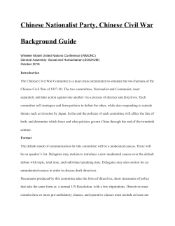 Chinese Nationalist Party, Chinese Civil War Background Guide