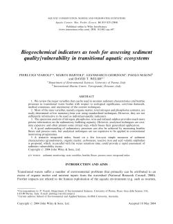 Biogeochemical indicators as tools for assessing sediment