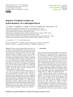 Impacts of tropical cyclones on hydrochemistry of a subtropical forest