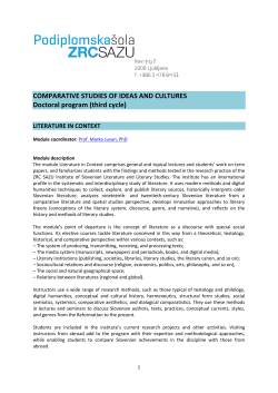COMPARATIVE STUDIES OF IDEAS AND CULTURES Doctoral