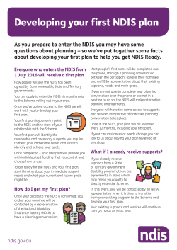 Developing your first NDIS plan