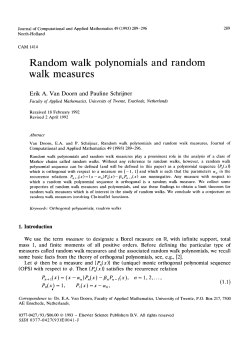 Random walk polynomials and random walk measures
