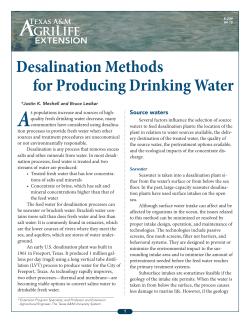 Desalination Methods for Producing Drinking Water