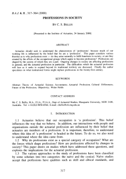 Professions in society - Institute and Faculty of Actuaries