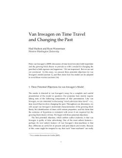 van inwagen on changing the past