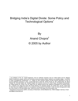 Bridging India`s Digital Divide: Some Policy and Technological