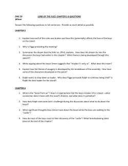 ENG 2D LORD OF THE FLIES: CHAPTER 5