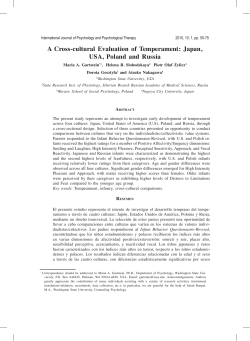 A Cross-cultural Evaluation of Temperament: Japan, USA, Poland