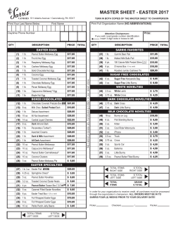 master sheet - Sarris Candies Fundraising