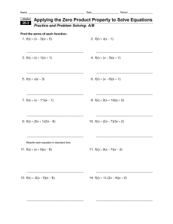 Applying the Zero Product Property to Solve Equations
