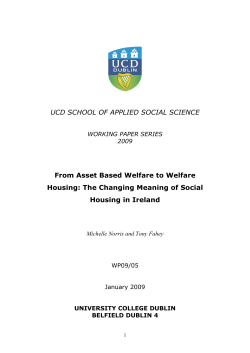 From Asset Based Welfare to Welfare Housing