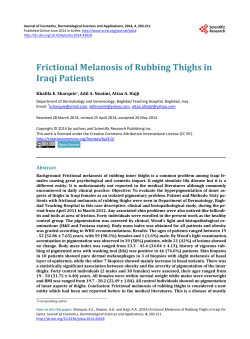 Frictional Melanosis of Rubbing Thighs in Iraqi Patients