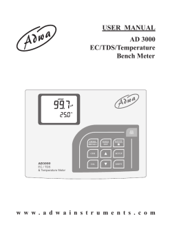 USER MANUAL AD 3000 EC/TDS/Temperature Bench Meter