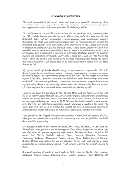 I ACKNOWLEDGEMENTS The work presented in this