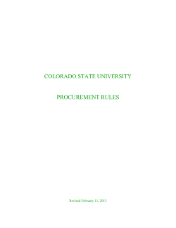 COLORADO STATE UNIVERSITY PROCUREMENT RULES