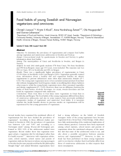 Food habits of young Swedish and Norwegian