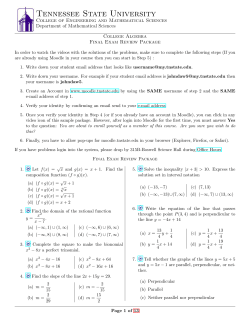 College Algebra Final Exam Review