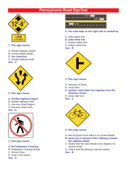 Pennsylvania Road Sign Test - Bangladeshi American Yellow Page