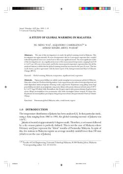 A STUDY OF GLOBAL WARMING IN MALAYSIA 1.0