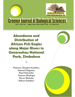 Abundance and Distribution of African Fish Eagles along Major