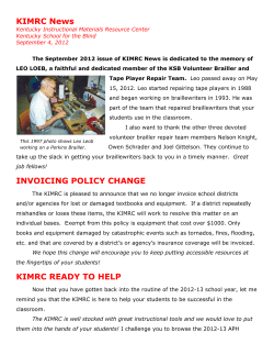 KIMRC News - Kentucky School for the Blind