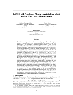 LASSO with Non-linear Measurements is Equivalent to One With