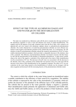 Effect of the type of aluminium coagulant and water pH on the