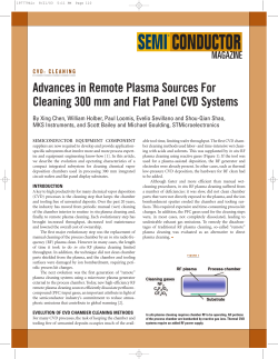 Advances in Remote Plasma Sources for Cleaning 300mm and Flat