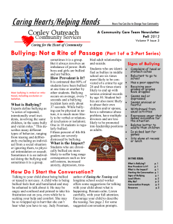 CCT News Fall 2012 Bullying-R - Conley Outreach Community