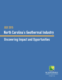 North Carolina`s Geothermal Industry