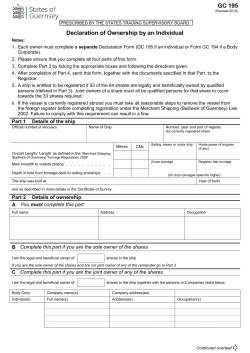 Declaration of ownership sole or joint