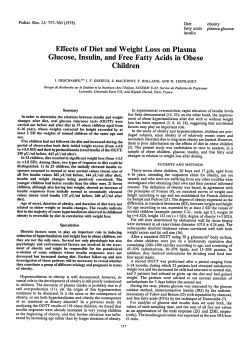 Effects of Diet and Weight Loss on Plasma Glucose, Insulin