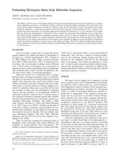 Estimating Divergence Dates from Molecular Sequences