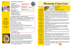 August 2014 Newsletter