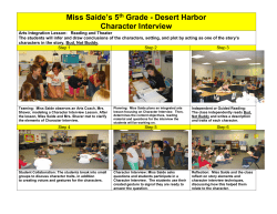 5th Grade Character Interview