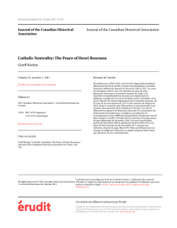 Catholic Neutrality: The Peace of Henri Bourassa
