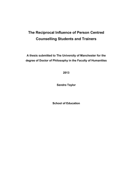 The Reciprocal Influence of (Person Centred