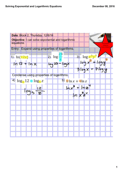 Solving Exponential and Logarithmic Equations