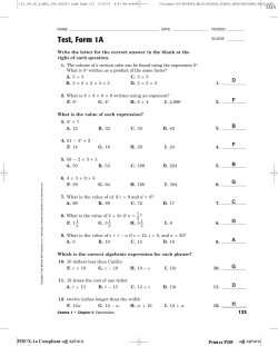 Test, Form 1A