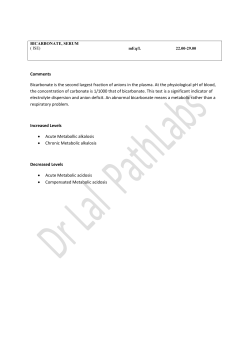 Comments Bicarbonate is the second largest fraction of anions in